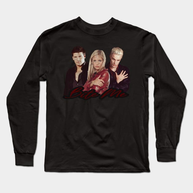 Buffy, Angel & Spike Vintage Look Long Sleeve T-Shirt by CharXena